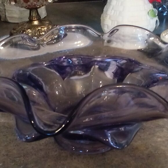 Purple Glass Compote - Picture 4 of 8